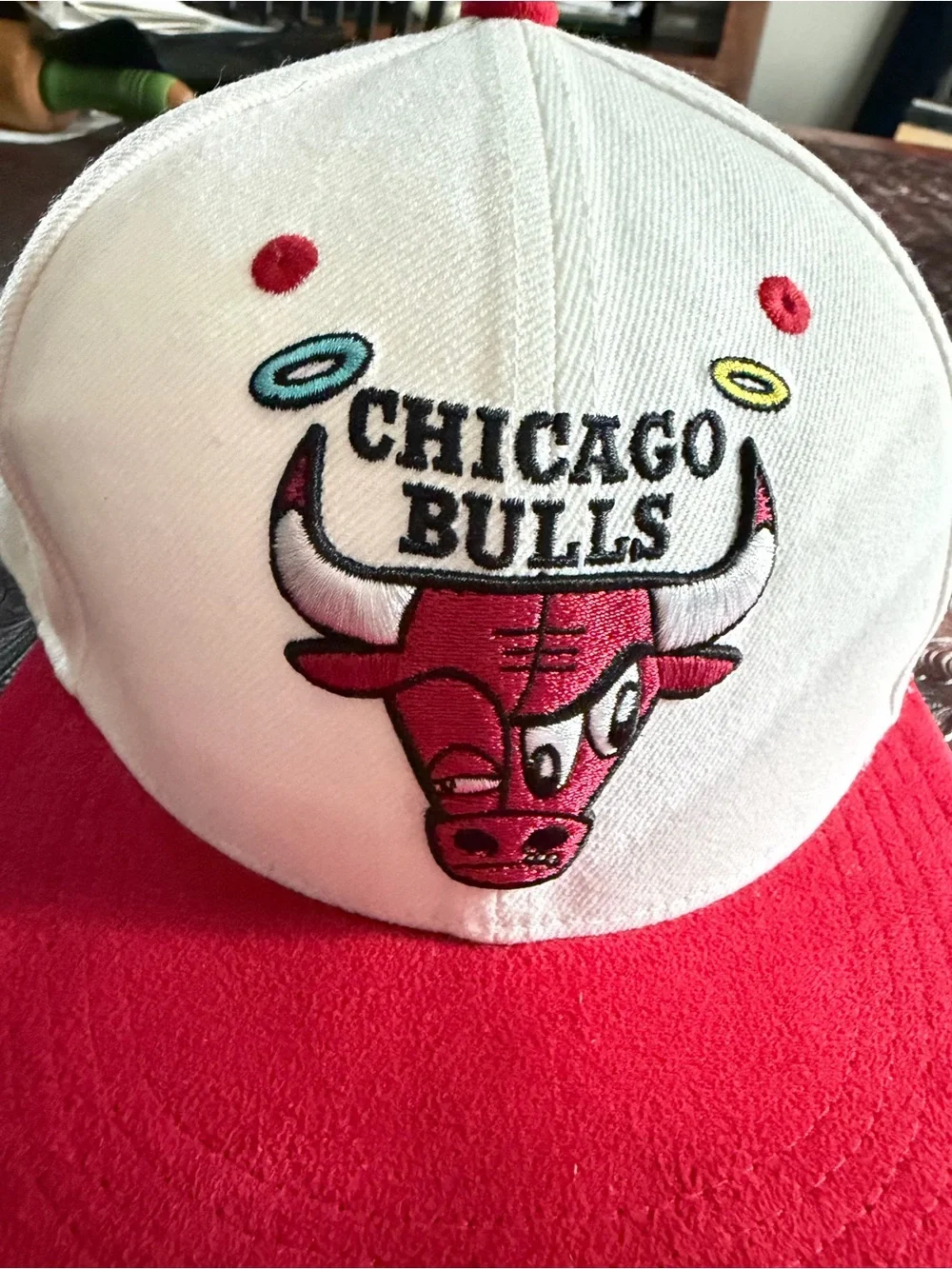 Chicago Bull limited edition artist series White and Red Baseball Cap